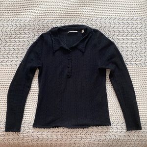 Doen Cotton Pointelle Sweater XS